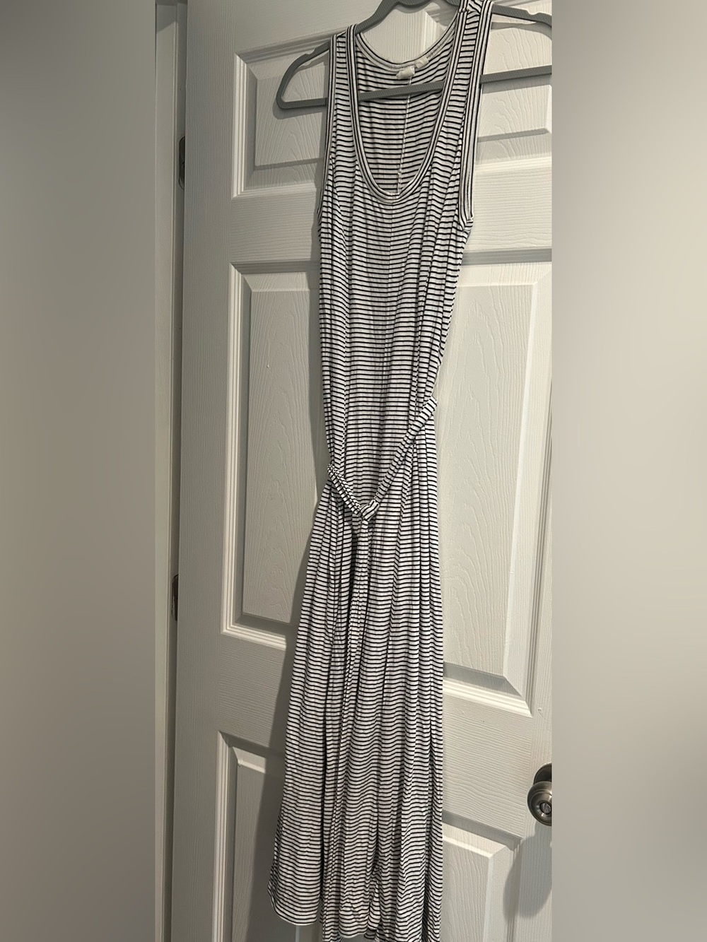 GAP Black and White Striped Women's Maxi Dress